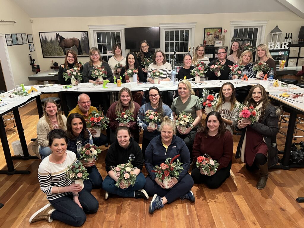 birthday party with a DIY wood flower arrangement workshop